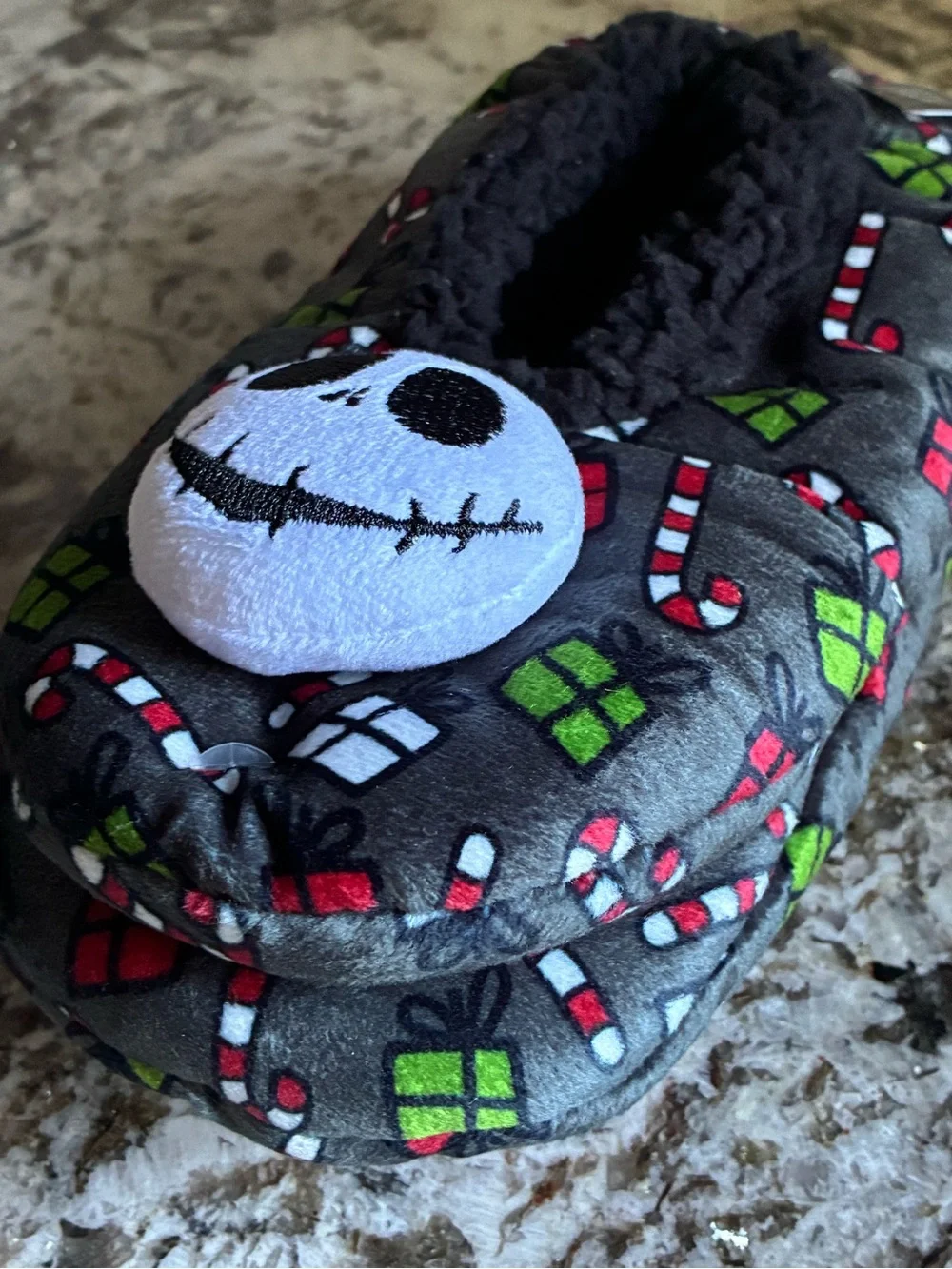 Disney The Nightmare Before Christmas Jack Skellington Fuzzy Babba Slipper Socks